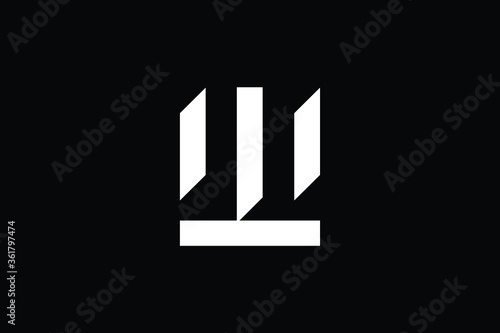 Minimal elegant monogram art logo. Outstanding professional trendy awesome artistic WT TW initial based Alphabet icon logo. Premium Business logo White color on black background