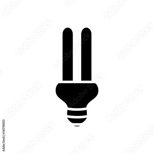 fluorescent lamp icon, silhouette style