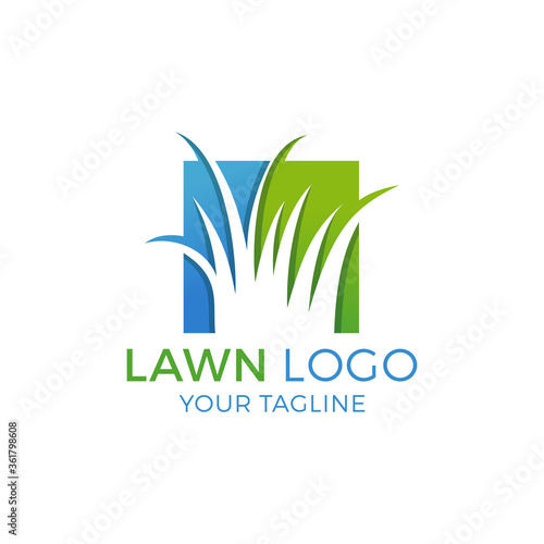 Fototapeta Naklejka Na Ścianę i Meble -  Lawn Logo Design Vector Illustration