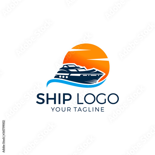Ship Logo Template Vector Illustration