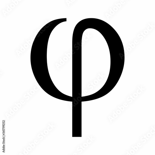 Phi greek letter icon