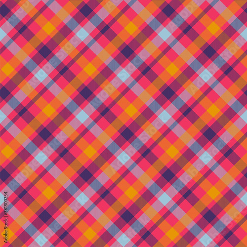 Tartan orange color seamless vector pattern