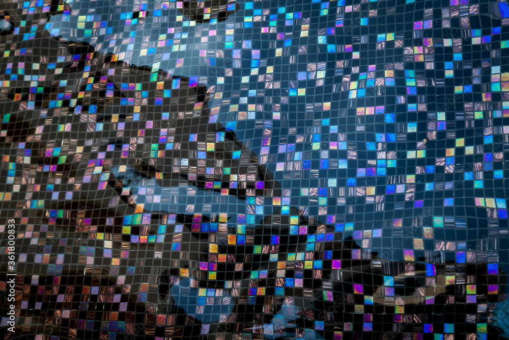 Mosaic at the bottom of the pool underwater. Mosaic at the bottom of the pool underwater.