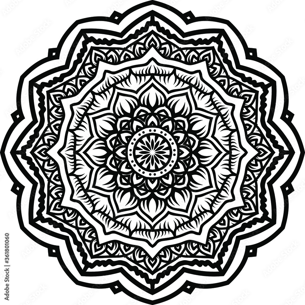 Circular pattern mandala art 

