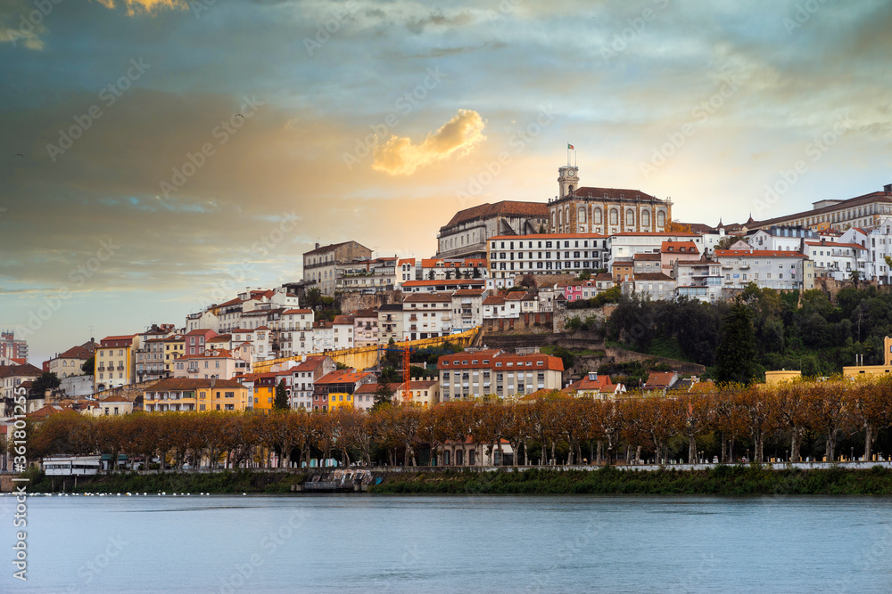 Coimbra cityscape by sunset, Portugal
