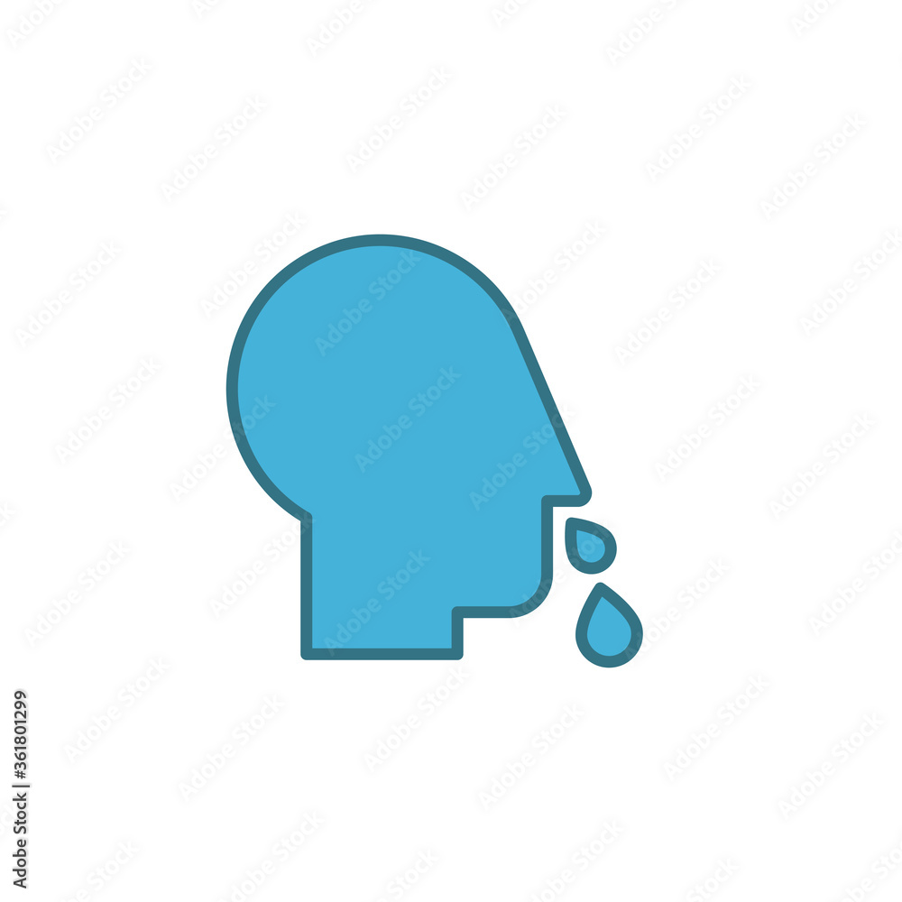 Runny nose vector icon symbol isolated on white background Runny nose vector icon symbol isolated on white background