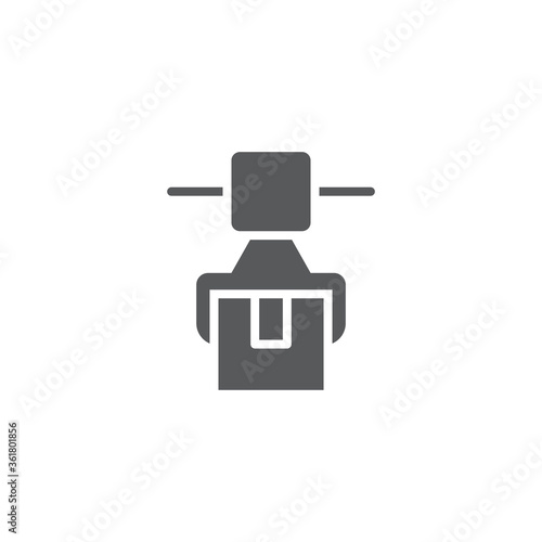 Robotic assembly vector icon symbol isolated on white background
