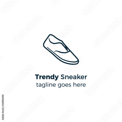 trendy sneaker logo design vector illustration