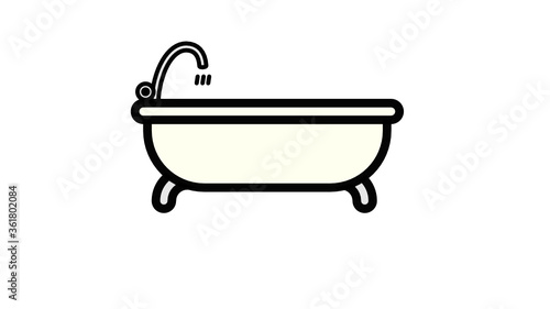 bath tub on white background