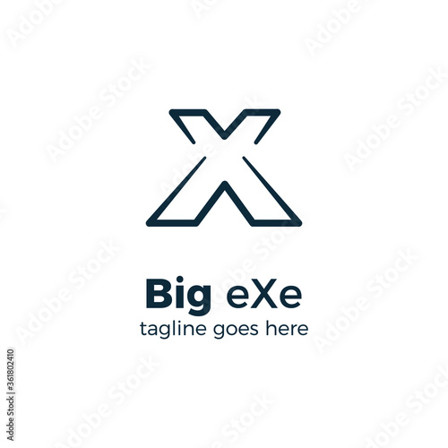 big exe logo design vector illustration