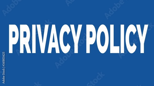 Privacy policy animated words. Kinetic typography.