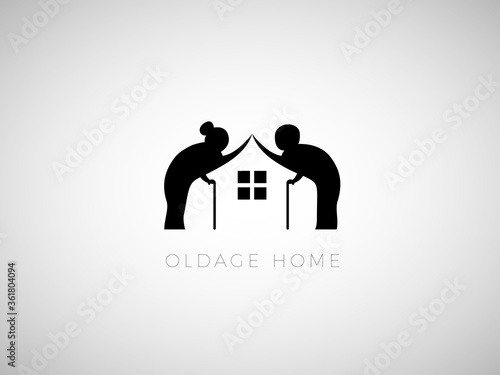 Elderly Home Care Logo for Elderly People Vector Illustration For Aged Care