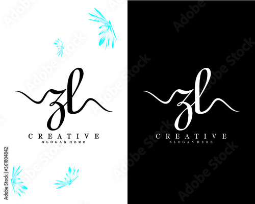zl  lz creative handwriting logo letter vector  design