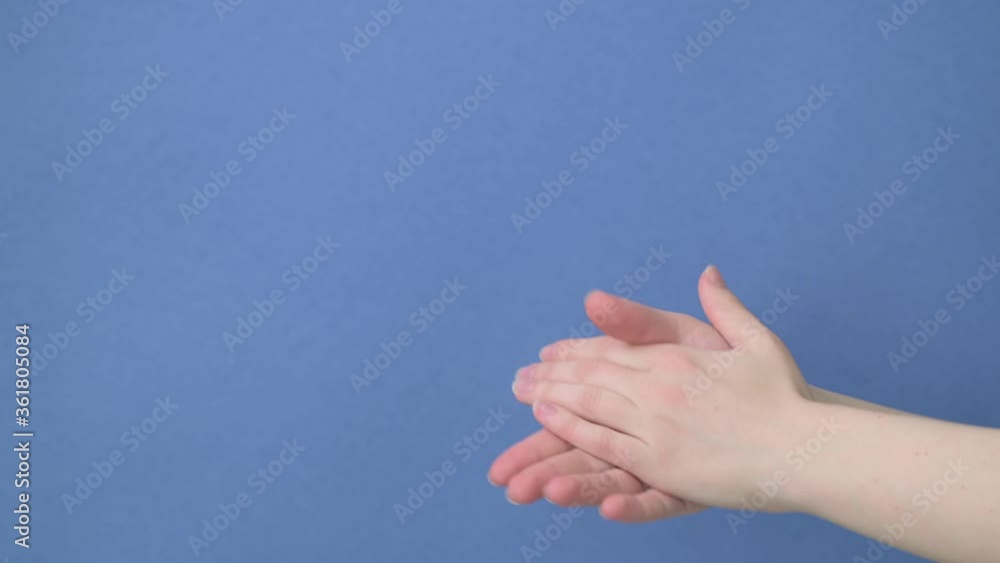 Two hands clap, applaud on isolated background.