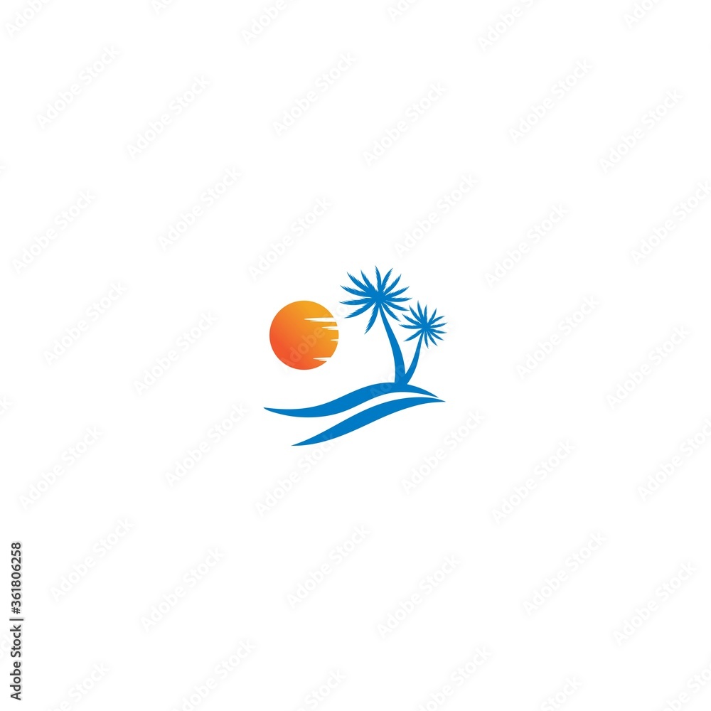 Coconut tree summer logo template vector icon illustration Coconut tree summer logo template vector icon illustration