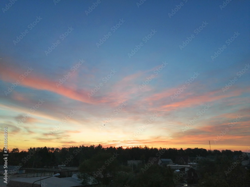 sunset over the river