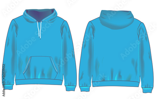 Blue hoodie isolated on white background	