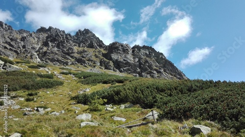 Mountain landscape up close from the foot of the mountain