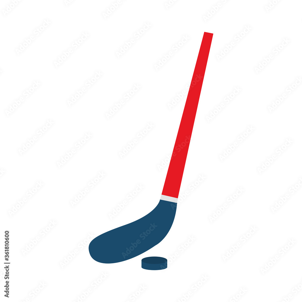 hockey stick and ball flat style icon design, Sport hobby competition and game theme Vector illustration hockey stick and ball flat style icon design, Sport hobby competition and game theme Vector illustration