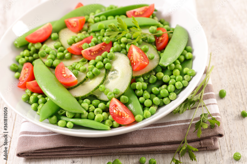green pea and green bean with cucumber and tomato salad green pea and green bean with cucumber and tomato salad