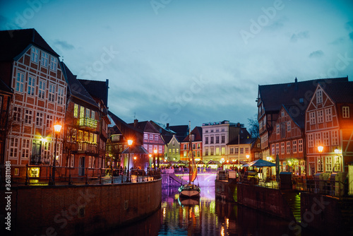 Hafen der Hansestadt Stade zur Weihnachtszeit