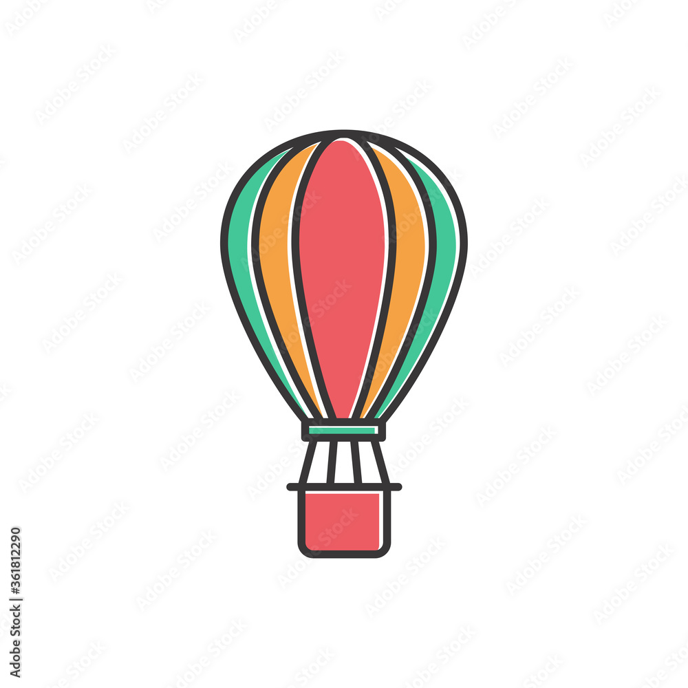 Naklejka premium air balloon icon in trendy flat design