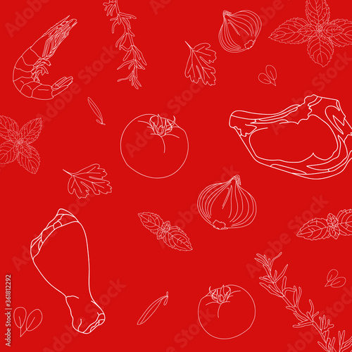 Food illustrations for decoration