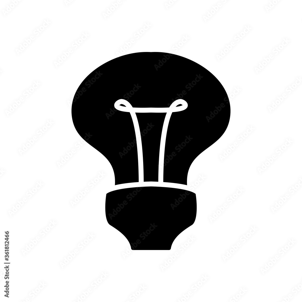reflector bulblight icon, silhouette style reflector bulblight icon, silhouette style