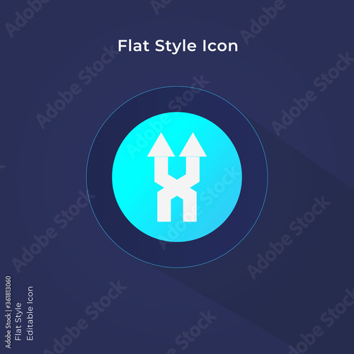 Arrow bypass flat icon for website, mobile app and ui design.