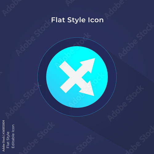 Arrow bypass flat icon for website, mobile app and ui design.