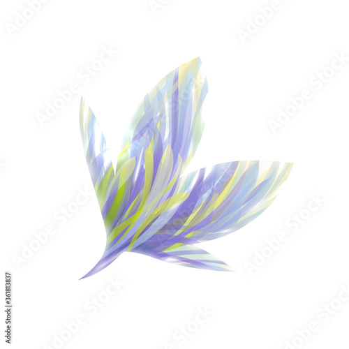 Blue striped shiny flower. Vector design for greeting card or wall art