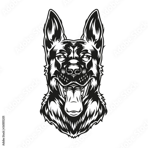 Monochrome concept of shepherd dog