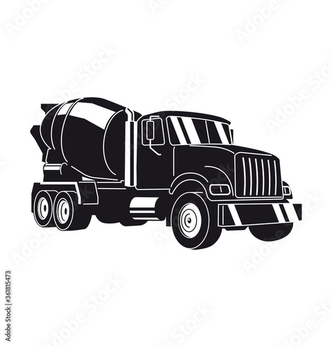 Concrete Mixer Truck. Vector Illustration