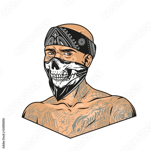 Man with chicano tattoos