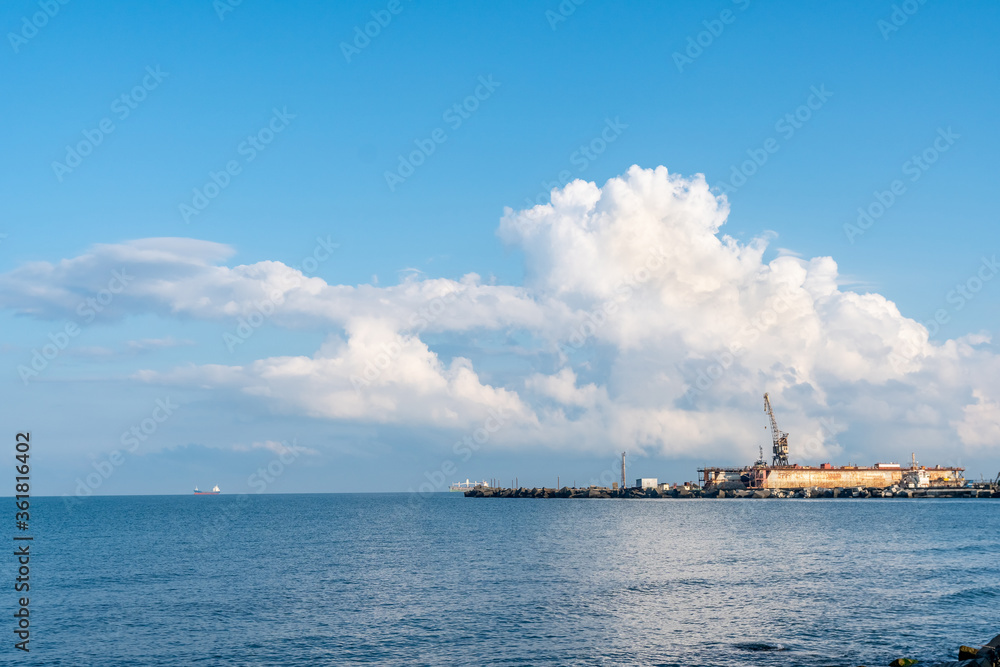 Black Sea coast in the city of Poti, Georgia