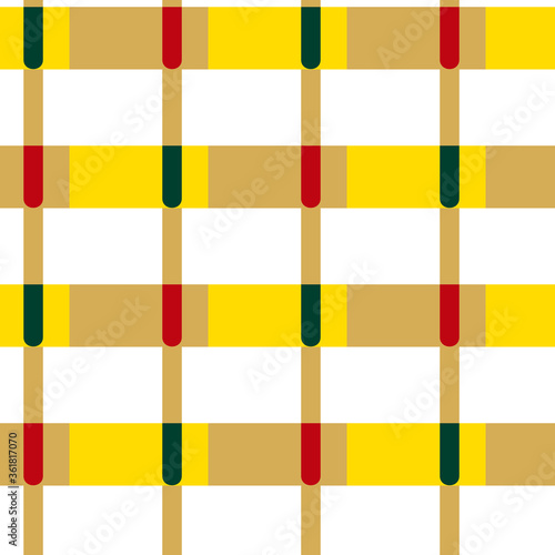 Seamless pattern with colorful elements on a white background.