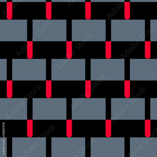 Seamless pattern with rectangular elements on a gray background.