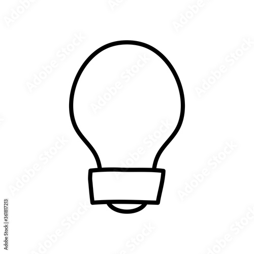 classic bulb light icon image  line style