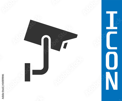 Grey Security camera icon isolated on white background. Vector Illustration.