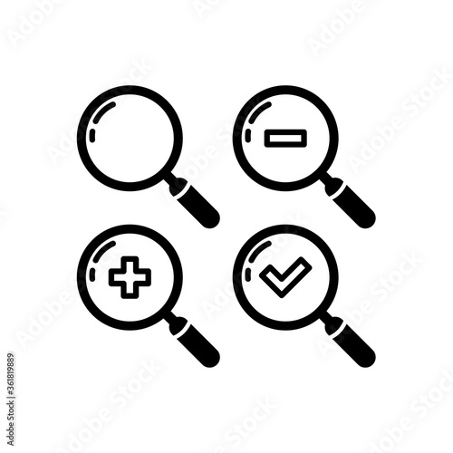 magnifier icon in trendy flat style