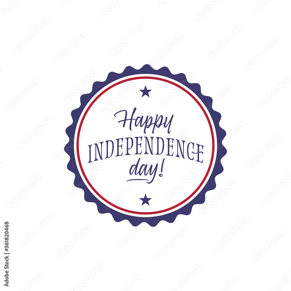 Independence Day badge design with handmade lettering. 4th of July vector illustration. United States national celebration. Independence Day badge design with handmade lettering. 4th of July vector illustration. United States national celebration.