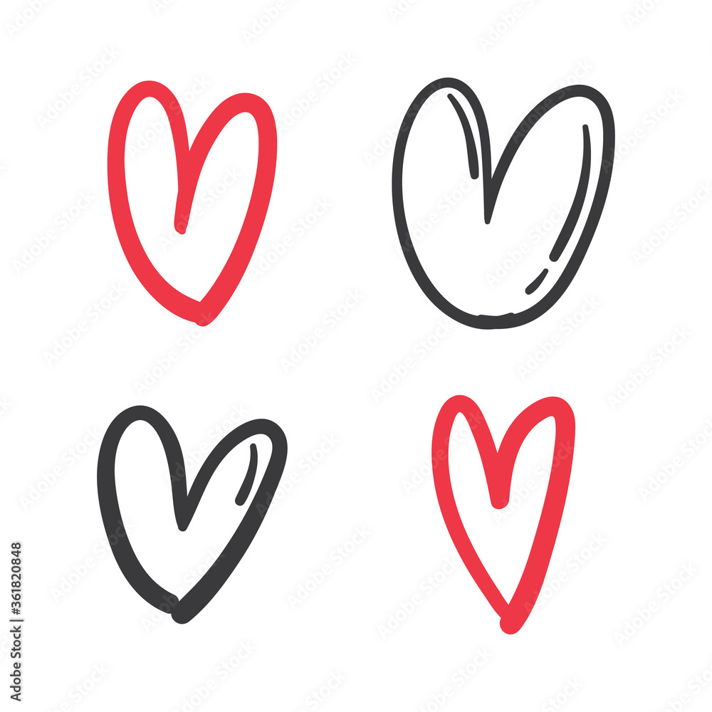 Hand drawn hearts. Set of Heart doodles for valentine's day design or wedding card invitation. Hand drawn hearts. Set of Heart doodles for valentine's day design or wedding card invitation.