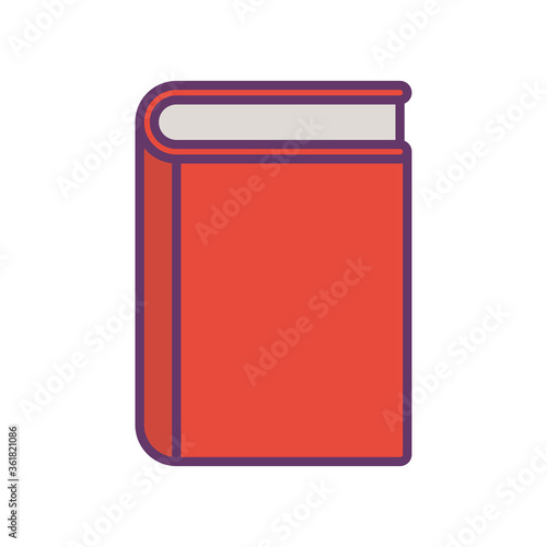 book line and fill style icon design, Education literature and read theme Vector illustration