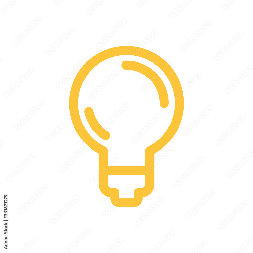Light bulb icon, symbol of idea. Linear vector pictogram. Light bulb icon, symbol of idea. Linear vector pictogram.