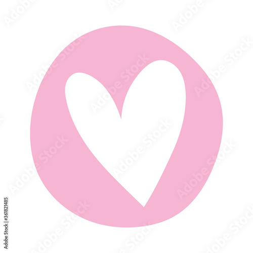 love heart romantic isolated icon design white background © Stockgiu