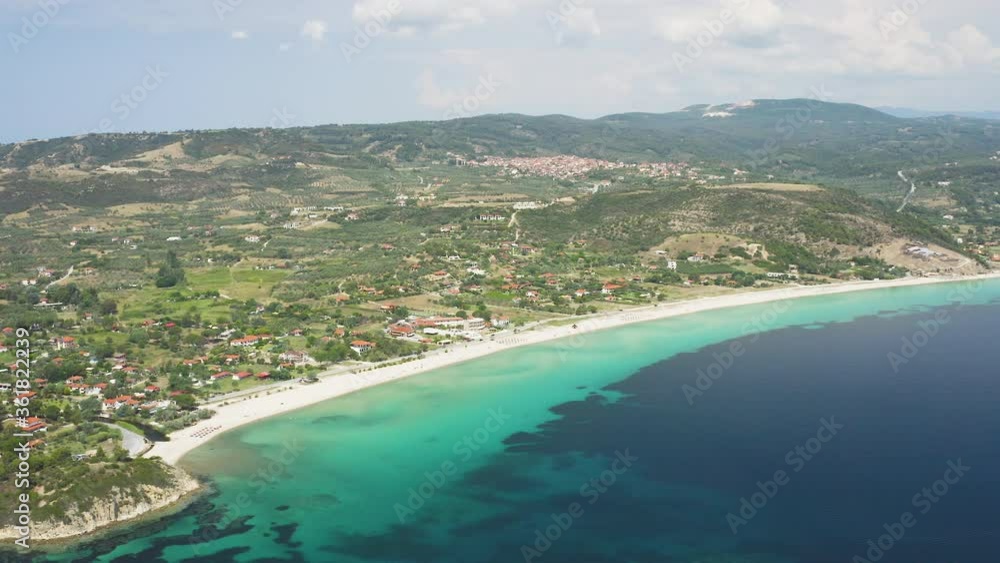 Aerial shot of Livrohio beach, Sithonia, Halkidiki, Greece
Aerial shot of Livrohio beach, Sithonia, Halkidiki, Greece