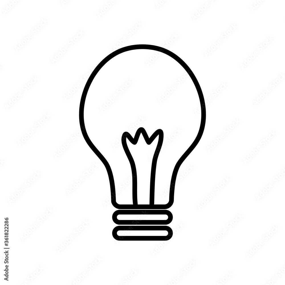 simple light bulb icon, line style simple light bulb icon, line style
