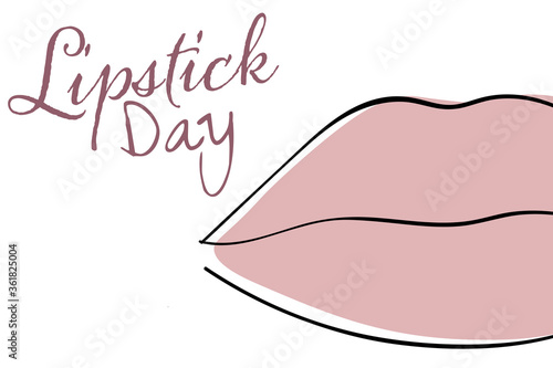 National Lipstick Day. Holiday concept. Template for background, banner, card, poster with text inscription. Vector EPS10 illustration.