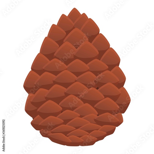 Siberian pine cone icon. Cartoon of siberian pine cone vector icon for web design isolated on white background