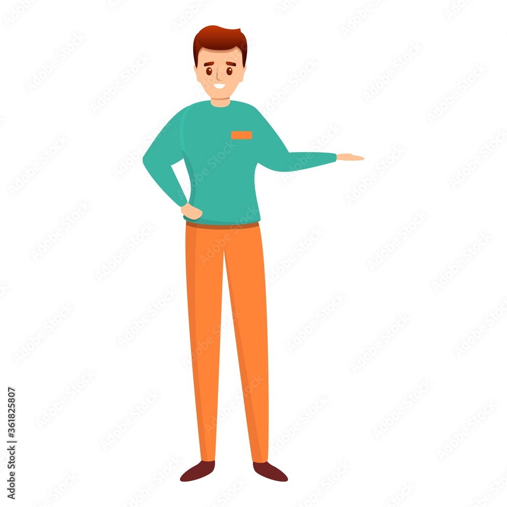 Store shop assistant icon. Cartoon of store shop assistant vector icon for web design isolated on white background Store shop assistant icon. Cartoon of store shop assistant vector icon for web design isolated on white background